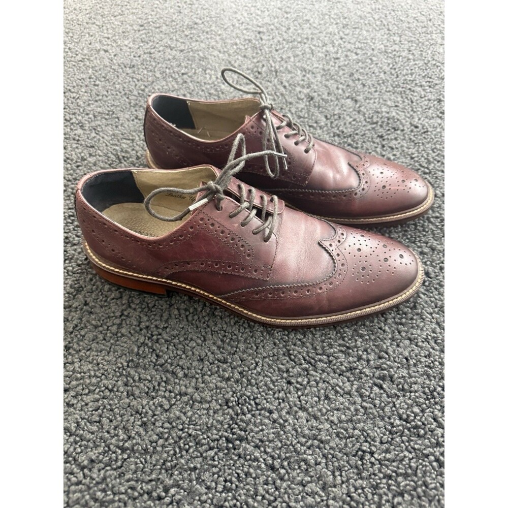 BANANA REPUBLIC Italian Leather Mens 8.5 M Wine Dress Oxford Shoes Ortholite